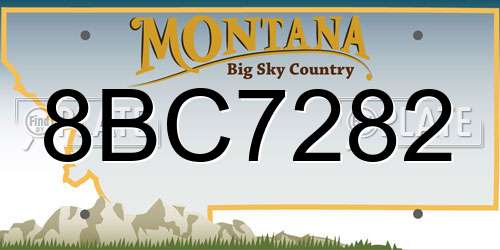 8BC7282 Montana License Plate
