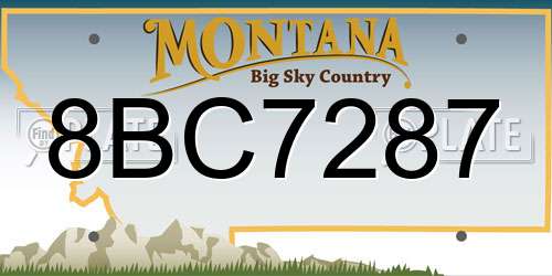 8BC7287 Montana License Plate