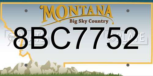 8BC7752 Montana License Plate
