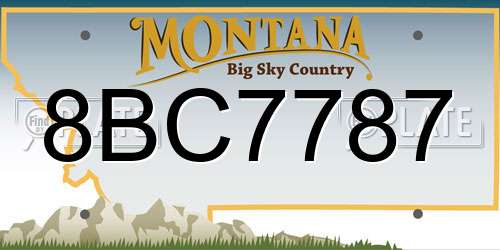 8BC7787 Montana License Plate