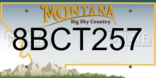 8BCT257 Montana License Plate