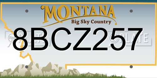 8BCZ257 Montana License Plate