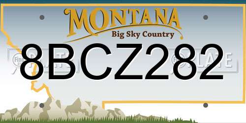 8BCZ282 Montana License Plate