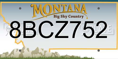 8BCZ752 Montana License Plate