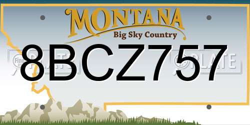 8BCZ757 Montana License Plate
