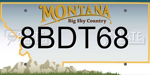8BDT68 Montana License Plate