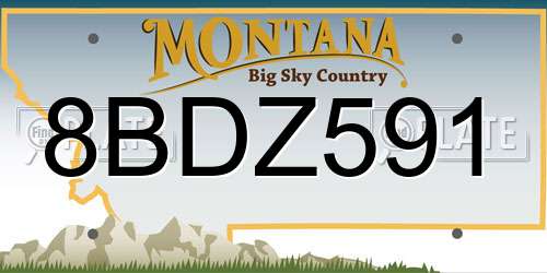 8BDZ591 Montana License Plate