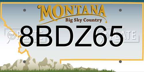 8BDZ65 Montana License Plate