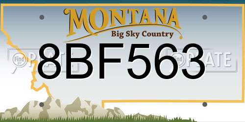 8BF563 Montana License Plate