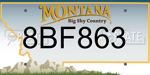 8BF863 Montana License Plate
