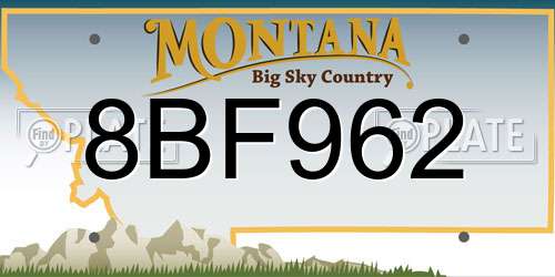 8BF962 Montana License Plate