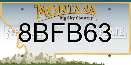 8BFB63 Montana License Plate