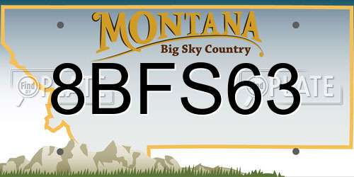 8BFS63 Montana License Plate
