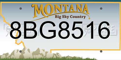 8BG8516 Montana License Plate