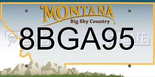 8BGA95 Montana License Plate