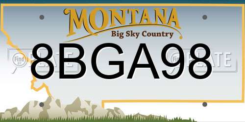 8BGA98 Montana License Plate