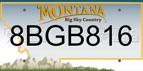 8BGB816 Montana License Plate