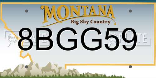 8BGG59 Montana License Plate