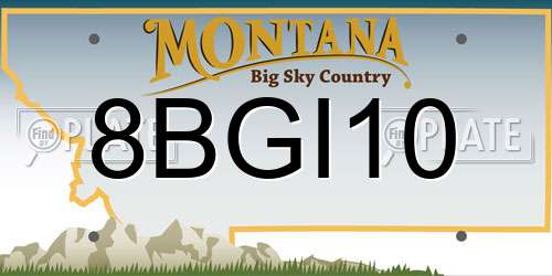 8BGI10 Montana License Plate