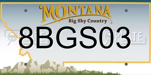 8BGS03 Montana License Plate