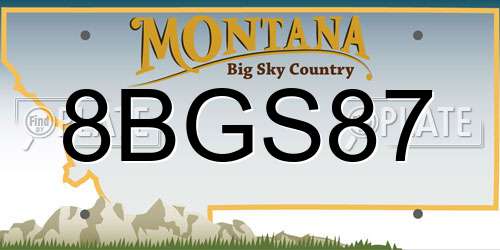 8BGS87 Montana License Plate