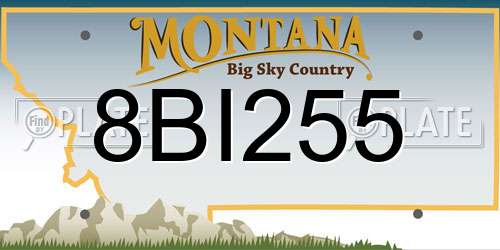 8BI255 Montana License Plate