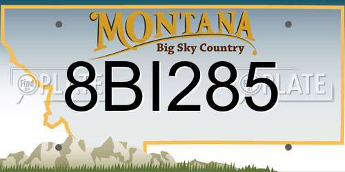 8BI285 Montana License Plate