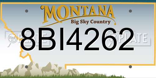 8BI4262 Montana License Plate