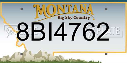 8BI4762 Montana License Plate