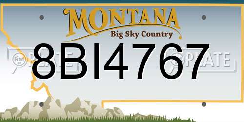 8BI4767 Montana License Plate