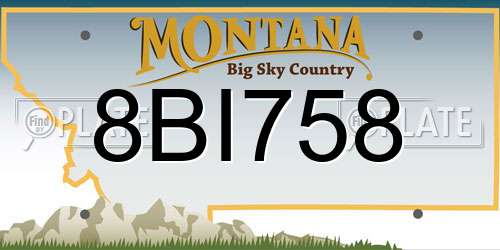 8BI758 Montana License Plate