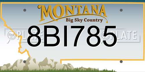 8BI785 Montana License Plate