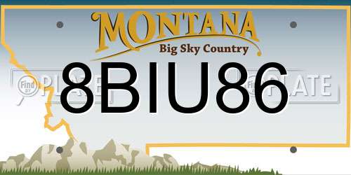 8BIU86 Montana License Plate