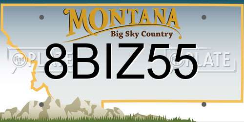 8BIZ55 Montana License Plate