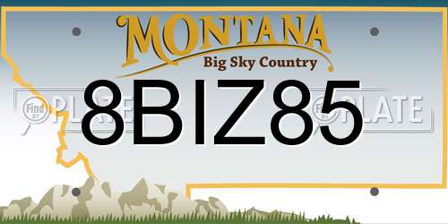 8BIZ85 Montana License Plate
