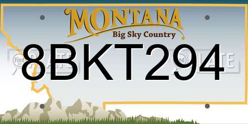 8BKT294 Montana License Plate