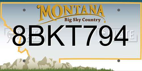 8BKT794 Montana License Plate