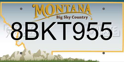 8BKT955 Montana License Plate