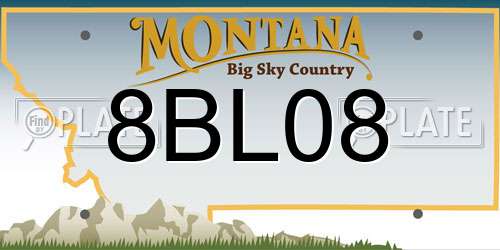 8BL08 Montana License Plate