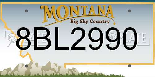 8BL2990 Montana License Plate