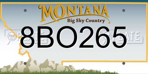 8BO265 Montana License Plate
