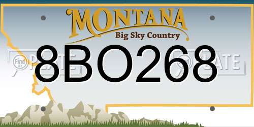 8BO268 Montana License Plate