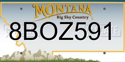 8BOZ591 Montana License Plate