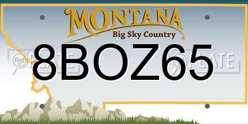 8BOZ65 Montana License Plate
