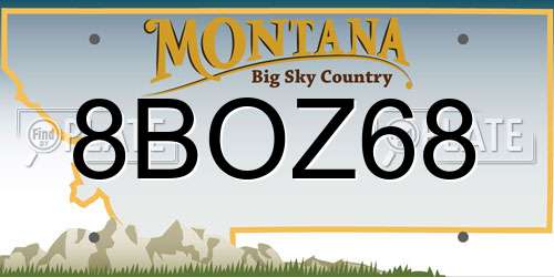 8BOZ68 Montana License Plate