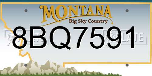 8BQ7591 Montana License Plate