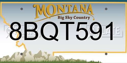 8BQT591 Montana License Plate