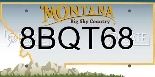 8BQT68 Montana License Plate