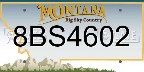 8BS4602 Montana License Plate