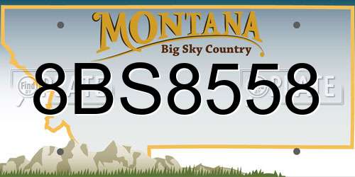 8BS8558 Montana License Plate